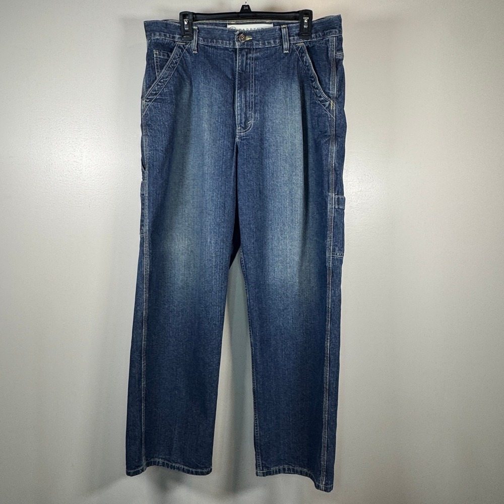 Authentic Carpenter Mens Jeans 36x32 Actual L30 Blue Denim Workwear Utility